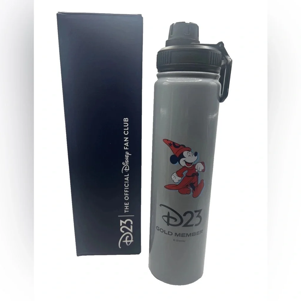 2025 Disney D23 Fan Club Gold Member Water Bottle Sorcerer Apprentice Mickey NEW